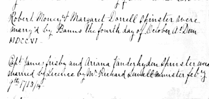 Copy of money robert marry 1706