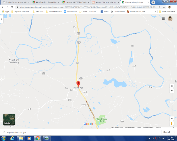 hanover and river not near