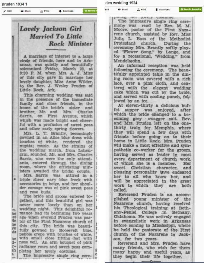 pruden 1934 wedding